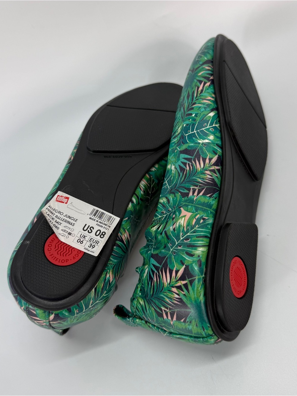 FITFLOP Allegro Jungle Print Ballerina Flat Shoes Comfort Leather Size 8 - Picture 10 of 11